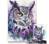 Purple Color Owl Jigsaw Puzzles for Adults 1000 Piece Mind Puzzle Slow Enjoy Image Assembly Perfect Present (38x26cm)