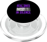 Purple Color Real Ones Move In Silence Purple Graphic PopSockets PopGrip for MagSafe