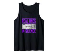 Purple Color Real Ones Move in Silence Purple Graphic Tank Top