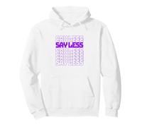 Purple Color Say Less Repeat Purple WT Graphic Pullover Hoodie