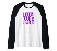 Purple Color They Mad I Been Me Purple Graphic Raglan Baseball Tee