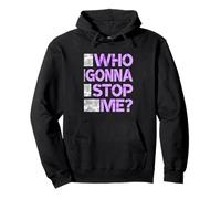 Purple Color Who Gonna Stop Me? Purple Graphic Pullover Hoodie