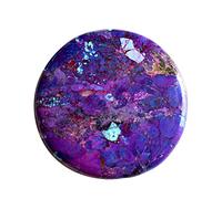 Purple Copper Turquoise Loose Gemstone for Jewelry Making, Round Shape Stone 46 x 46 x 5 mm, 90 Ctw.., Single Gem for Pendant Ring Necklace