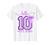 Purple Coquette Bow It's My 10th Birthday Girl Ten Years Old T-Shirt