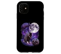 Purple Cosmic Armadillos Howling Full Moon In Space Case for iPhone 11