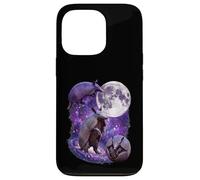 Purple Cosmic Armadillos Howling Full Moon In Space Case for iPhone 13 Pro