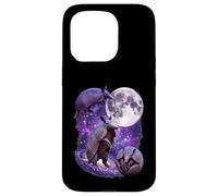 Purple Cosmic Armadillos Howling Full Moon In Space Case for iPhone 15 Pro