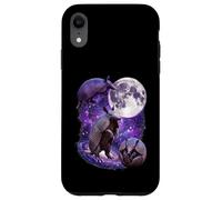Purple Cosmic Armadillos Howling Full Moon In Space Case for iPhone XR
