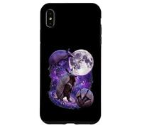 Purple Cosmic Armadillos Howling Full Moon In Space Case for iPhone XS Max