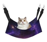 Purple Cosmic Galaxy Printed Pet Hammock - Sleeping Hammock For Cats, Rabbits, Ferrets, Puppies, Small Animals