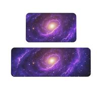 Purple Cosmic Galaxy Rug Cushioned Kitchen Rugs Sets Of 2 Comfort Standing Mat For Home Decor Sink,Kitchen Mats For Floor Non Slip Washable ，Laundr 17"X47"+17"X30"