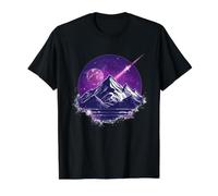 Purple Cosmic Mountain Rockets Artscape Value Graphic T-Shirt, Men, Black, XL