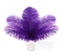 Purple Craft Ostrich Feathers - 30PCS 6-8 inch Small Ostrich Feathers Kit for Dream Catchers, Hats and Mardi Gras(Purple)