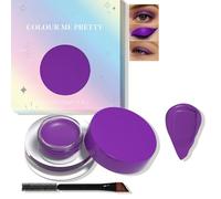 Purple Cream Eyeshadow & Eyeliner 2-in-1 - Waterproof Matte Gel with Brush, Long Lasting, Highly Pigmented, Smooth Texture, Smudge-Proof, for Sensitive Eyes, Daily or Cosplay Makeup