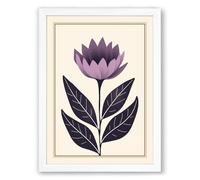 Purple Crown Botanical Framed Wall Art Print A1 (84.1×59.4cm) White, Wall Decor for Living Room, Bedroom, Office & Home, Ready to Hang, Art Gift