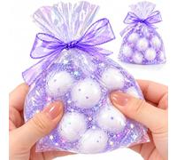 Purple Crunchy Squishy Ball Bag Handmade Squeeze Fidget Toy | Multiple Squishy Balls, Stretchable Design, Sensory Desk Toy, Handmade