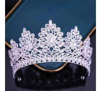 Purple Crystal Bridal Tiaras Crown Big Rhinestone Pageant Diadem Wedding Hair Accessories Party Headpieces Silver White