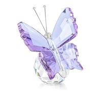 Purple Crystal Butterfly Figurine with Ball Base Home Table Decor | Purple Crystal Glass Butterfly Figurine with Ball Base Collectible Ornament for Home Office Desk Shelf Display Gift