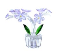 Purple Crystal Forget Me Not Flowers Figurines Gifts for Women Glass Floral Ornaments for Tabletop Romantic Presents for Her Anniversary Wedding