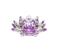 Purple Crystal Lotus Flower 13cm Perfect Gift Home Decoration