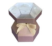 Purple Cupcakes Cupcake Bouquet Box - Rose Gold Boxes - Including an invisiTray - and Also a Matching Metallic Rose Gold Quick Pull Bow (Pack of 10)