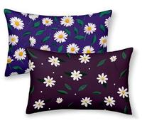 Purple Cushion Covers 16" x 32" Set of 2, Chrysanthemum Rectangle Cushion Covers Waterproof Linen Sofa Cushions with Invisible Zipper Bedroom Accessories Decorative Pillows for Room Decor -ly25080F