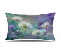 Purple Cushion Covers 30cm x 50cm Set of 1, Velvet Rectangle Decorative Pillows Retro Double Sided Printing Sofa Cushions with Invisible Zipper, Couch Bedroom Office Home Christmas Decor T9-708