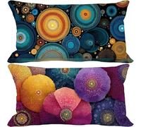 Purple Cushion Covers 40 x 70 cm Set of 2, Outdoor Cushion Covers Abstract Waterproof Soft Decorative Pillows Cases Double Sided Printed for Bedroom Living Sofa Garden Balcony Home Decor Gifts -v4206