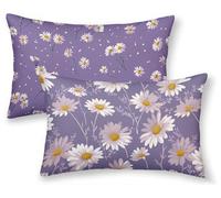 Purple Cushion Covers 40x70 cm Set of 2, Chrysanthemum Rectangle Cushion Covers Waterproof Linen Sofa Cushions with Invisible Zipper Bedroom Accessories Decorative Pillows for Room Decor -ly250893