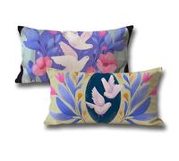 Purple Cushion Covers 50 x 90 Outdoor Cushions Birds Sofa Cushions, Rectangle Velvet Autumn Decorations Throw Pillow for Christmas Halloween Decorations Home Room Decor Pillow Cases 2 Pack q-373