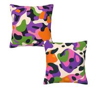 Purple Cushion Covers 50cm x 50cm, Modern Cushions Cover Pack of 2, Velvet Sofa Cushions Covers, Decorative Pillows Double Sided Printing with Invisible Zipper for Sofa Bed, Autumn Decorations Q-26