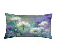 Purple Cushion Covers 50cm x 70cm Set of 1, Linen Rectangle Decorative Pillows Retro Double Sided Printing Sofa Cushions with Invisible Zipper, Couch Bedroom Office Home Garden Christmas Decor T9-708