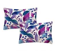 Purple Cushions Waterproof Rectangular Cushion Covers 50x70 cm 2 Pack Throw Pillow Covers Fruit Double Sided Printed Velvet Sofa Pillow Cases for Garden Patio Bench Couch Indoor Autumn Decor z-320