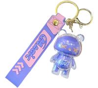 (Purple) Cute Bear Keychain | Bag Charm Keyring Bear Keychain | Cute Keychain Starry Bear Keychain Charm, Car Key Ring Clear Acrylic, Keychain Accessories