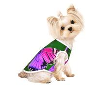 purple cute butterfly Print Comfortable Pet Vest, Sleeveless Breathable Top, for Small Puppy Kitten Daily Wear