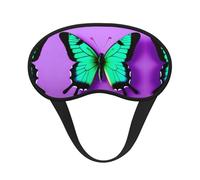 Purple Cute Butterfly Print Print Blackout Sleep Mask - Side Sleeper Eye Cover, Soft Comfort, Perfect for Travel, Meditation