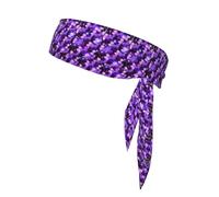 Purple Cute Butterfly Print Print Ninja Headbands,Adjustable Head Tie For Men, Sports Sweatband For Yoga Running Basketball