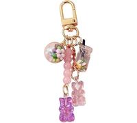 Purple Cute Resin Gummy Bear Key Chain Candy Color Animal Bear Charms Keychains Car Keys Bag Pendant Keyring for Women Men Girls Mom Jewelry Gifts for Christmas Car Accessories,Interior Accessories