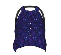 Purple Cyber Wolf Head Print Baby Car Seat Covers, Breathable Nursing Cover Breastfeeding Cover, Stroller Covers, Multi-use Infant Carseat Canopy, Baby Boys Girls Newborn Essentials