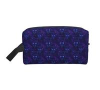 Purple Cyber Wolf Head Print Toiletry Bag for Men Women, Travel Toiletries Bags Cosmetic Bag, Hanging Toiletry Shaving Bags for Travel Accessories