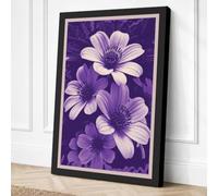 Purple Daisies in Focus Canvas Wall Art Print 24x16 Inch (61 x 41 cm)