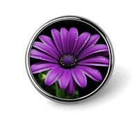 Purple Daisy Button Pin Round Metal Lapel Pins Badges Classic Cute Brooche Pin Personalized Pinback Button Badges Novelty Funny Enamel Pins for Backpacks Jackets Bags