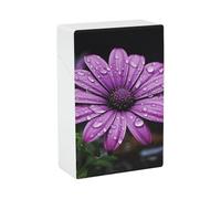 Purple Daisy Cigarette Case 85mm King Size, Crushproof Plastic Cigarette Box Holder for Men Women Cigar Protective Cover Waterproof Cigarettes Holder 20 Capacity