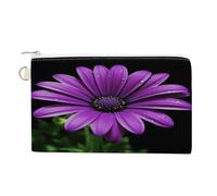 Purple Daisy Coin Purse with Zipper Coin Wallet Coin Pouch Canvas Change Purse Pouch Zero Wallet Coin Bag