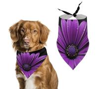 Purple Daisy Dog Bandana, Soft Breathable Pet Scarf, Personalized Dog Bib Kerchief for Small Medium Large Dogs Cats, Exquisite Pet Neckerchief for Daily Wear, Travel, Party