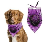 Purple Daisy Dog Bandanas for Feeding Grooming, Triangle Pet Bibs Washable Pets Scarf for Cats & Dogs