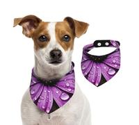 Purple Daisy Dog Bandanas,Summer Bandanas for Dogs Washable Adjustable Dog Triangle Scarf Bibs Cute Pet Bibs for Medium Large Dogs Puppy and Cats Medium