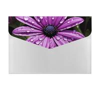 Purple Daisy File Folder 6-Pocket, Waterproof Accordion File Organizer with Snap Closure, Expanding Document Holder for Office, Home