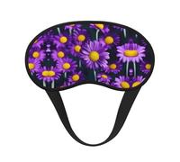 Purple Daisy Flower Print Blackout Sleep Mask - Side Sleeper Eye Cover, Soft Comfort, Perfect for Travel, Meditation