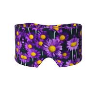 Purple Daisy Flower Print Sleep Eye and Ear Muffs Mask - Adjustable Yoga Travel Headband, Keep Warm Shading Comfortable Aid